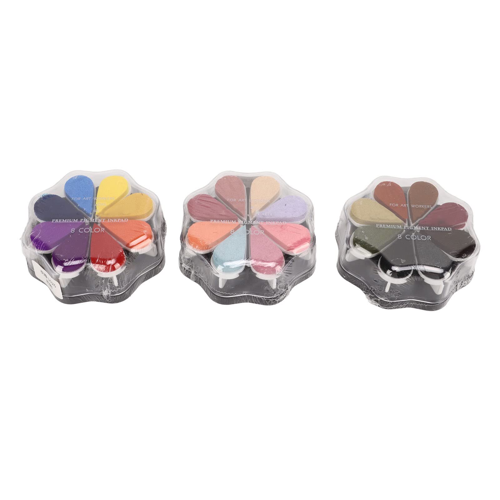 Tampone di inchiostro, 48 tamponi di inchiostro a petalo di colori metallici, confezione individuale Tampone di inchiostro per timbri a forma di fiore da colorare fai-da-te