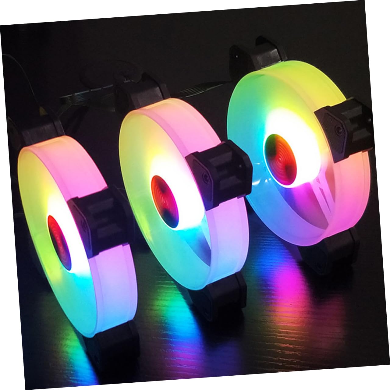Artibetter 4piezas Ventiladores Rgb Para Pc Enfriadores De Caja Silenciosos De Luz Accesorios Para Ordenador De Escritorio