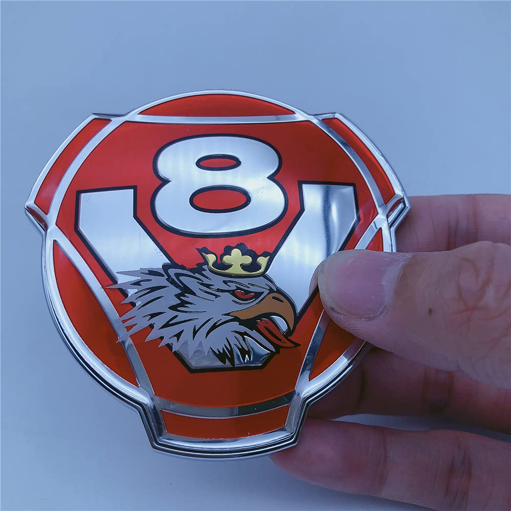 Used OEM Front Hood Emblem Badge For Toyota Corona TT140 TT141 ST141 – Silver/Red, Genuine