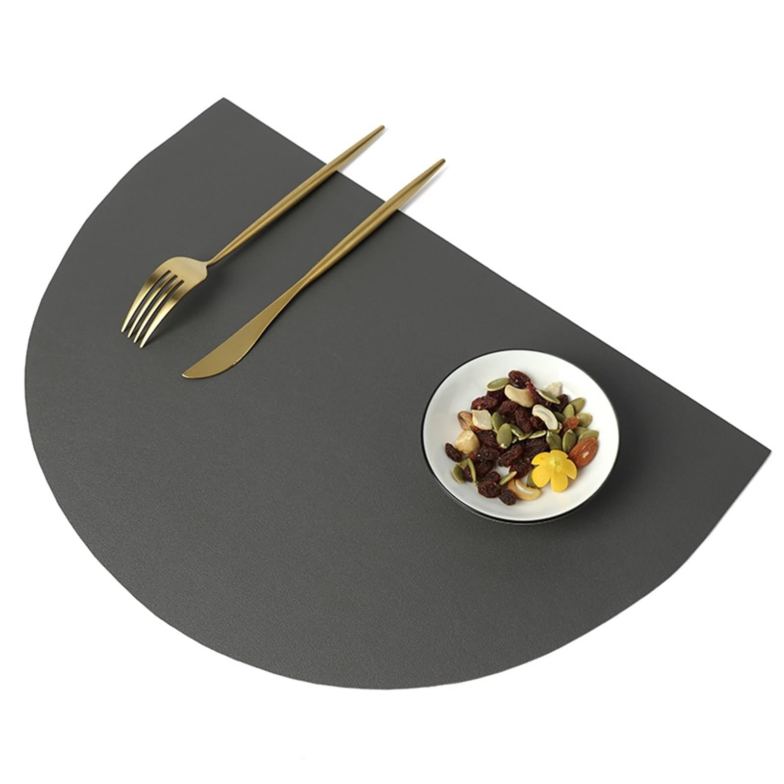 Lot de 4 Set de Table Vintage 28x42cm, Christmas Placemats Couleur Unie PVC Pet Gris Foncé