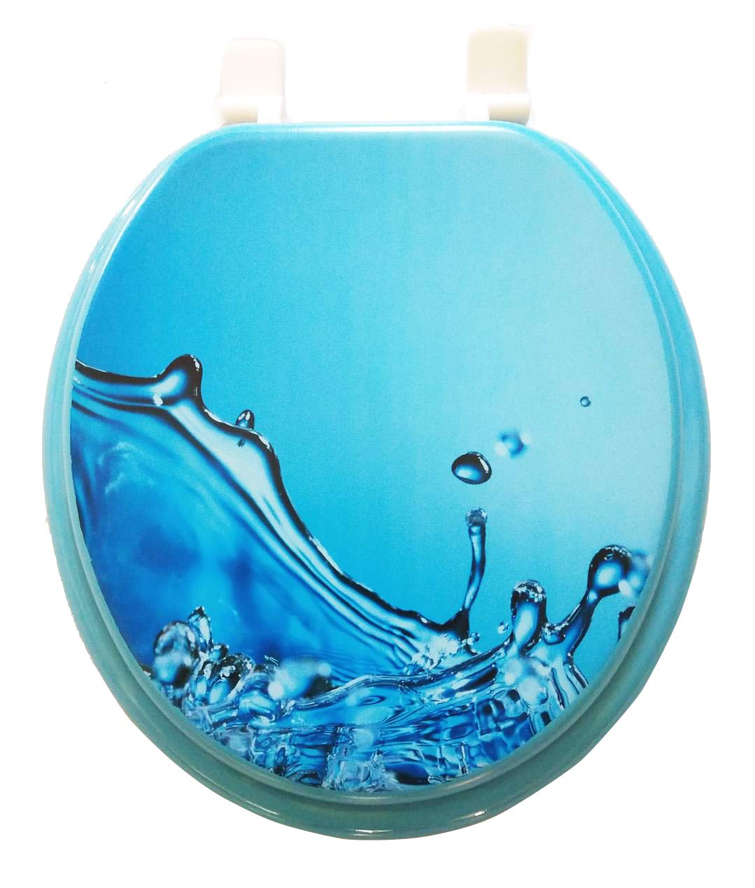 Uniware Unique Design Standard 17 Inch Toilet Seats with Grip-Tight Bumper Round-front (Ocean Water)