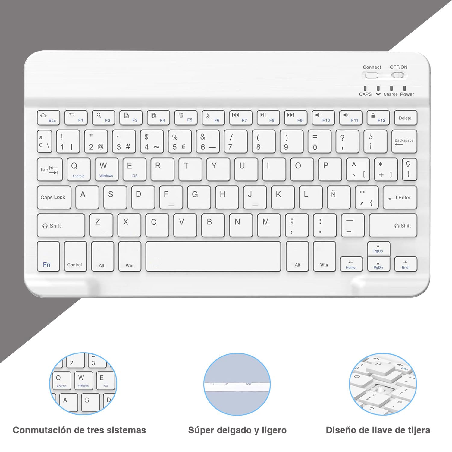 XUWUKU Funda Teclado para Xiaomi Redmi Pad 2/ Redmi Pad SE 11 Pulgadas, QWERTY Español Ñ, Funda con Teclado Bluetooth Magnético Desmontable para Xiaomi Redmi Pad 2 11 Pulgadas 2025, Azul