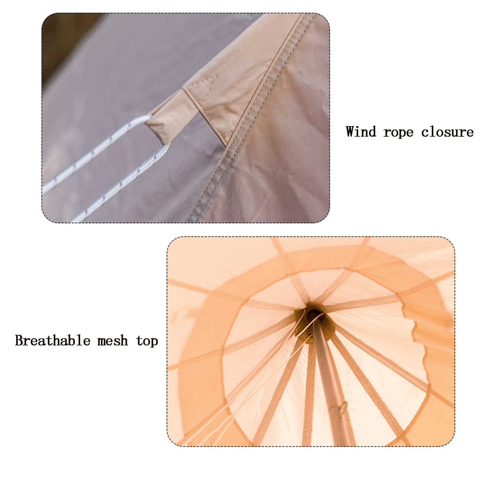 Tente Pyramidale Camping En Toile Coton, Tente Cloche Glamping ExtéRieure 3X3X2,5 M / 10X10X8 Pieds, Tente Yourte Tipi Indienne ImperméAble Pour 2~3 Personnes, Camping Familial En Toutes