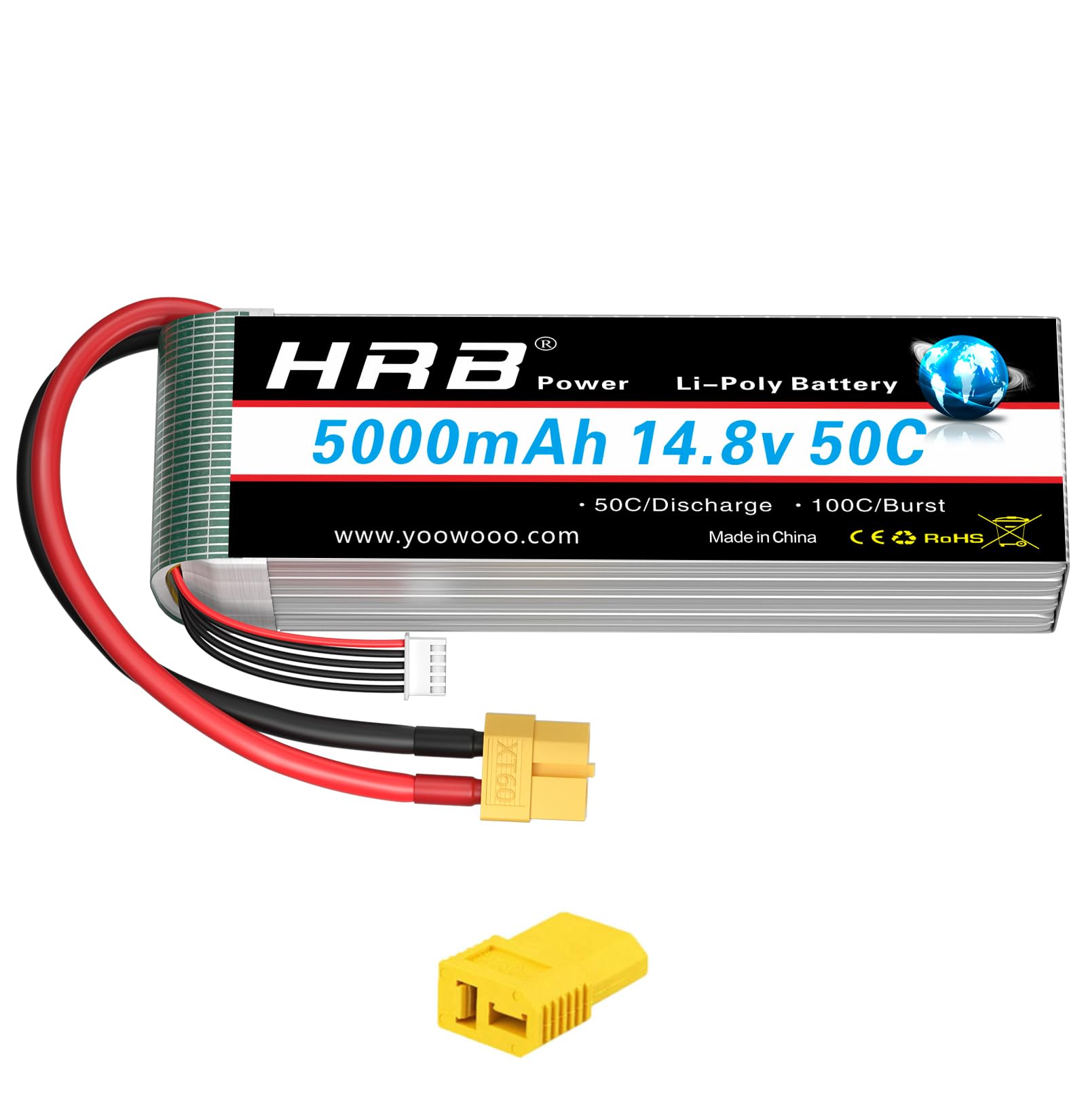 Amazon.co.jp: HRB 14.8V 4S 5000mAh 50C XT60リチウムポリマー電池（T