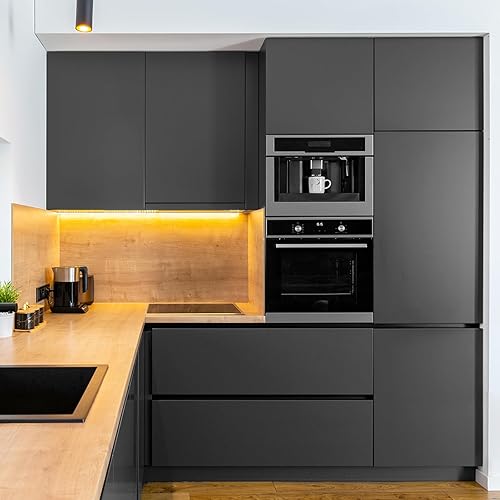 Miniatura 3 de practicalWs - Papel tapiz autoadhesivo para pelar y pegar, color liso, rollo decorativo, 15.7 x 78.7 pulgadas, gris