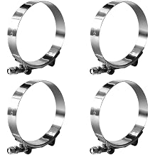 مشبك خرطوم T Bolt 3 بوصة ، MinerGuy الفولاذ المقاوم للصدأ ، نطاق العمل 83mm-91mm لخرطوم 3 "، مشبك مبرد داخلي Turbo ، 4 Pack