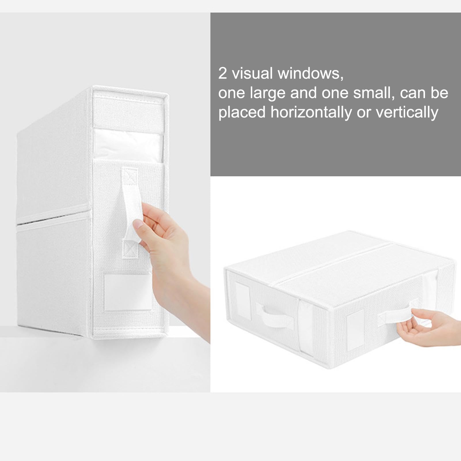 Organizador de sábanas plegable, caja de almacenamiento para funda nórdica con ventana transparente y asas, organizador y almacenamiento de sábanas plegables, fundas de edredón y fundas de almohada