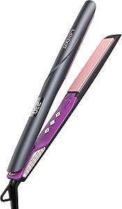 LANDOT Flat Iron Hair Straightener: Ceramic Ionic Straightener for Frizz-Free Shine - Adjustable Temp 250-450F & Auto Shut Off + Travel Pouch