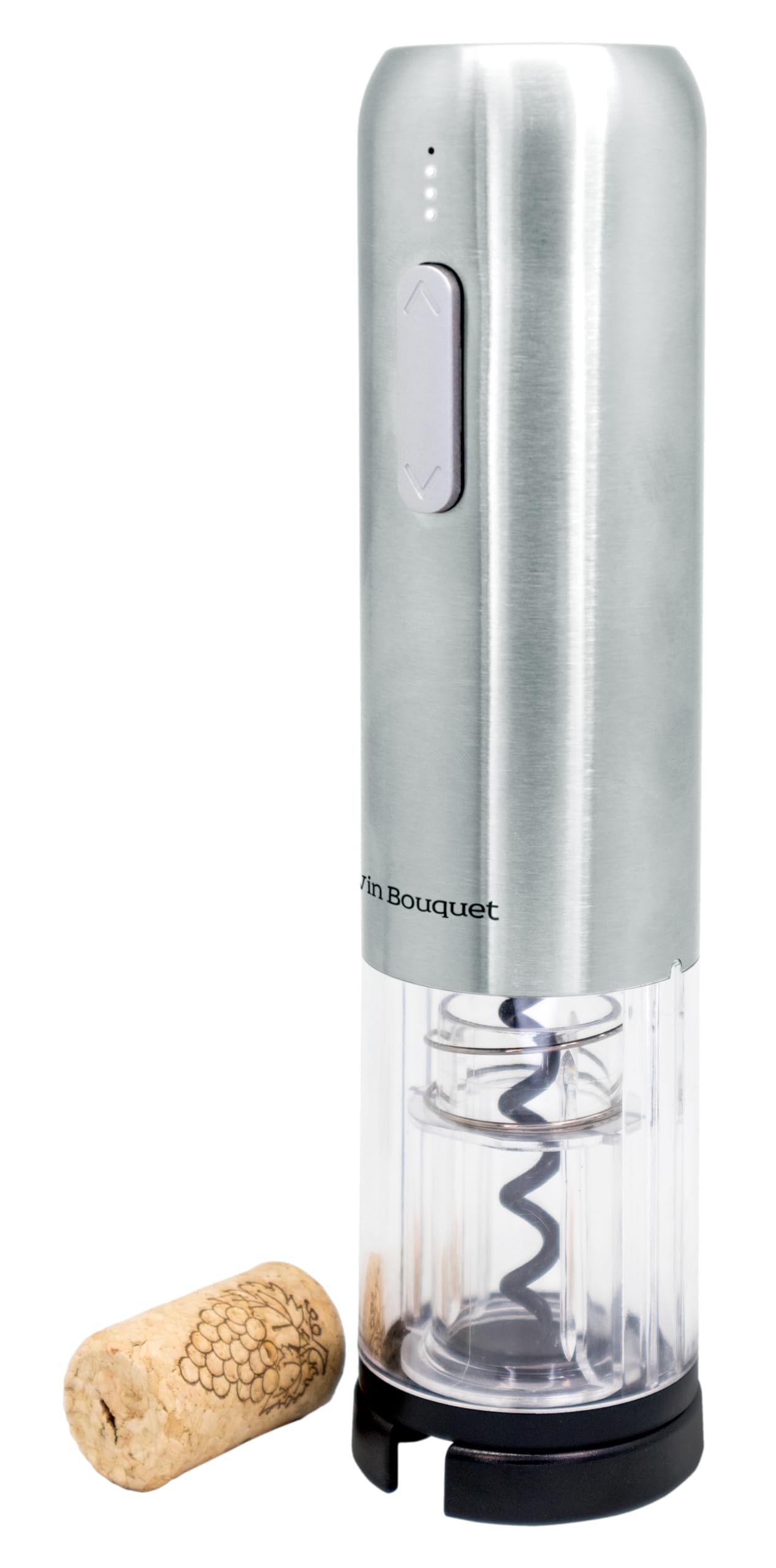 Tire-bouchon électrique compact avec indicateur de batterie et décapsuleur inclus