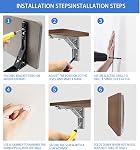 Black Folding Shelf Brackets Max. Load 220 lb, Heavy Duty DIY Wall Mounted Shelf Bracket Space Saving for Table Work Bench (20 INCH-2PCS)