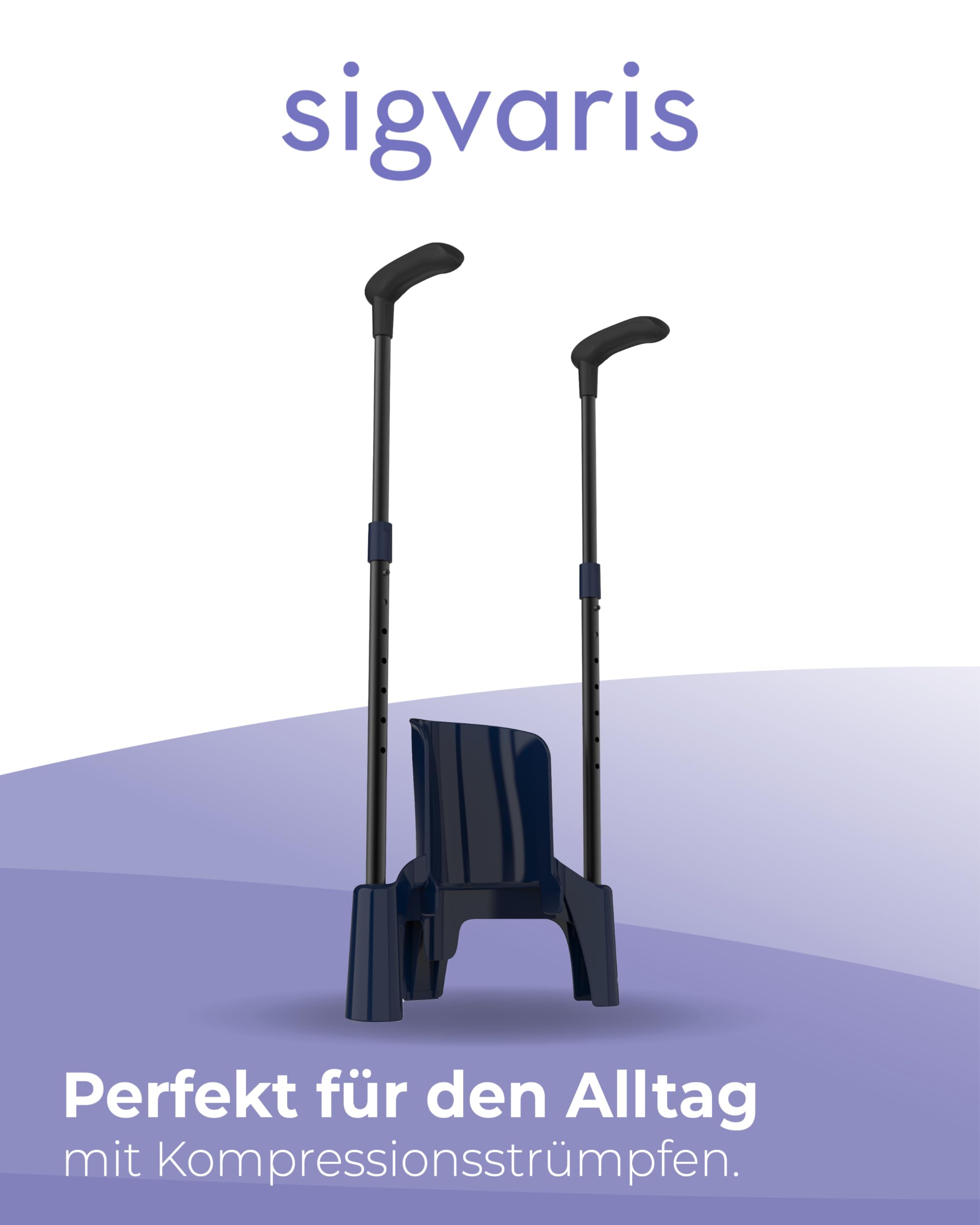 SIGVARIS MELANY Anziehhilfe für Kompressionsstrümpfe – An- und Ausziehhilfe bei eingeschränkter Beweglichkeit – geeignet für Wadenstrumpf & Schenkelstrumpf, offene & geschlossene Fußspitze