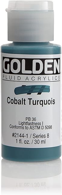 Pro-Art Golden Fluid Acrylic Paint 1 oz-Cobalt Turquoise, 30 ml (Pack of 1)