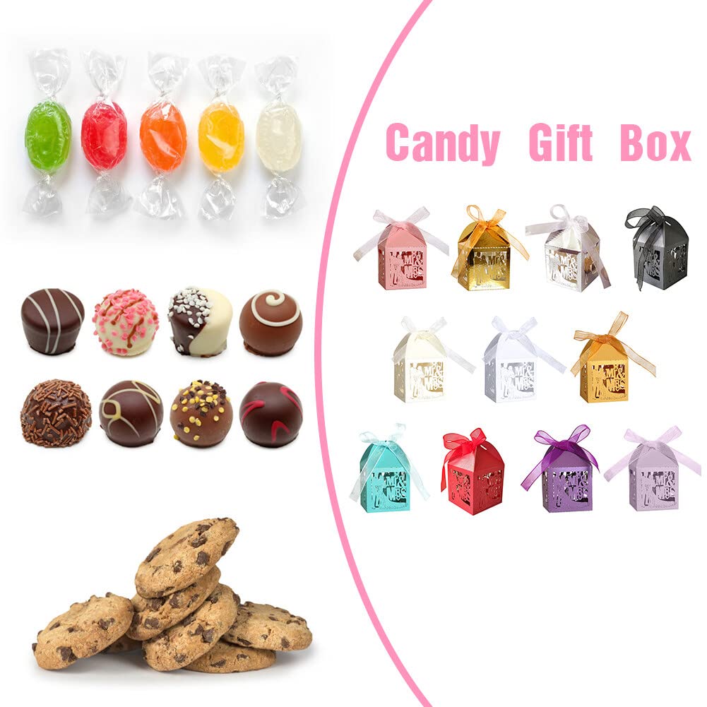 50 Hochzeits-Geschenkboxen Zum Selbstbasteln: Mit Loch Für Band, Perfekt Für Süßigkeiten & Kleine Präsente