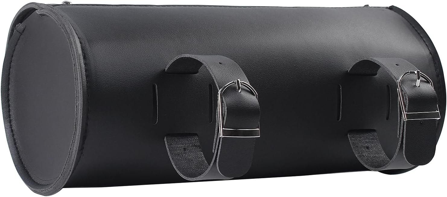 H RUO Motorcycle Handlebar Bag Saddlebag Tool Storage Pouch with Lock Handlebar Fork Bag Sissy Bar Roll Bag Universal for Harley Sportster Softail Dyna Suzuki Yamaha
