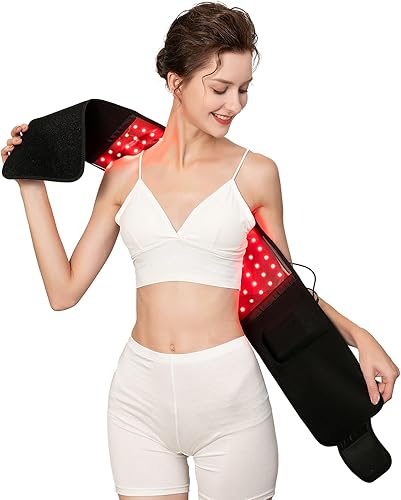 USUIE Red Light Therapy Belt, Infrared Light Therapy Wrap Red Light Therapy Device for Body with Timer for Back Shoulder Waist Muscle Pain Relief