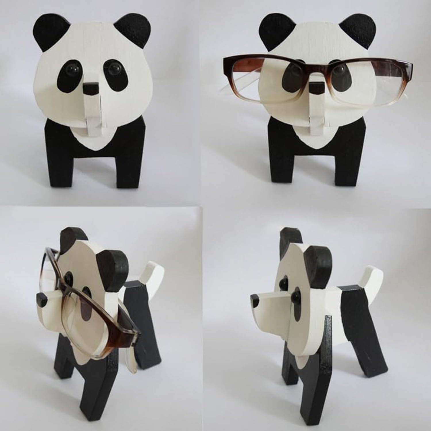 Norhogo Panda Spectacle Display Stand, 3D Wooden Puzzle panda glasses holder - Image 3