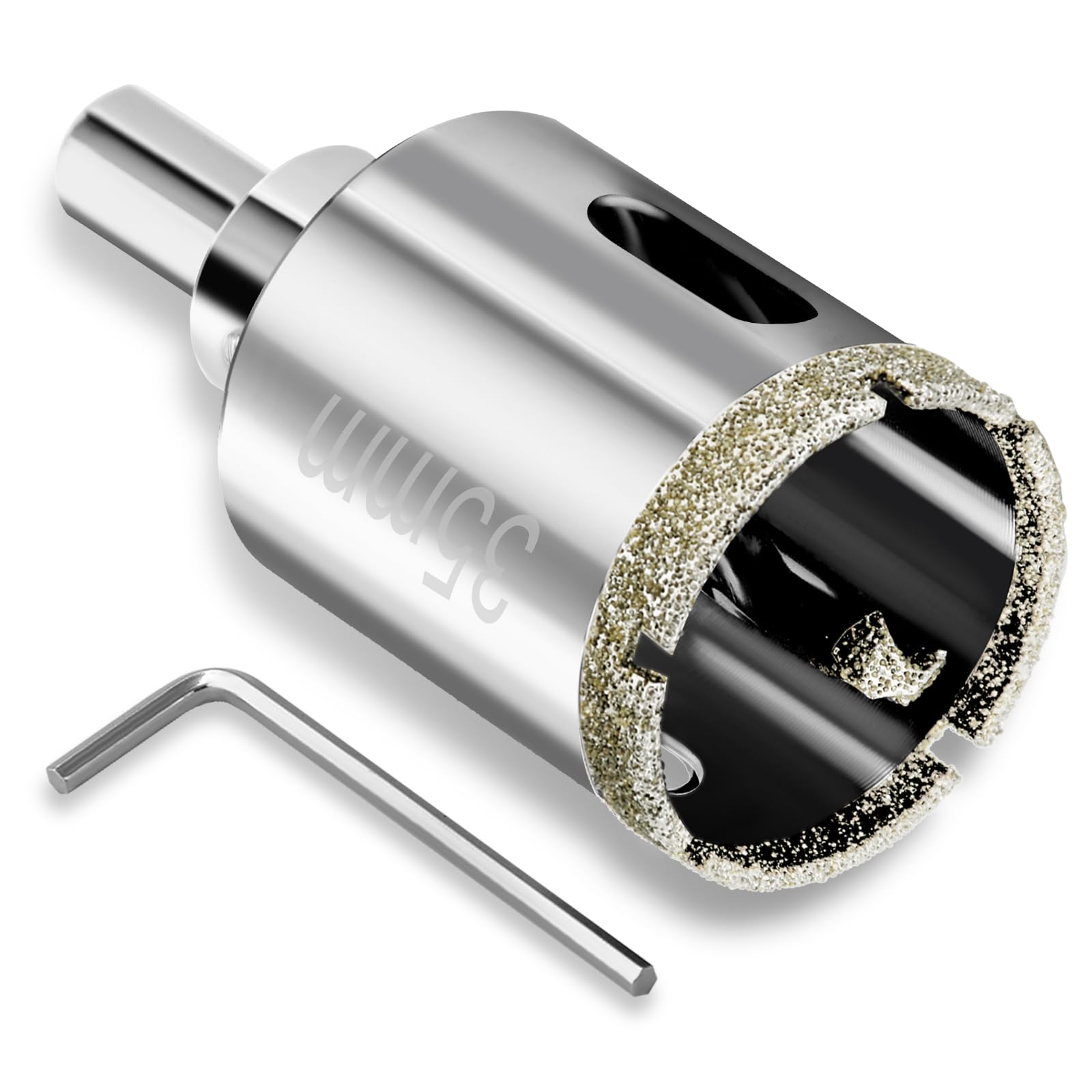 Josaton 35mm Diamond Hole Saw with Pilot Drill Bit, Tile Hole Cutter with Diamond Surface Coating, Tile Drill Bit for Ceramic, Glass, Porcelain, Marble, Limestone, Fiberglass