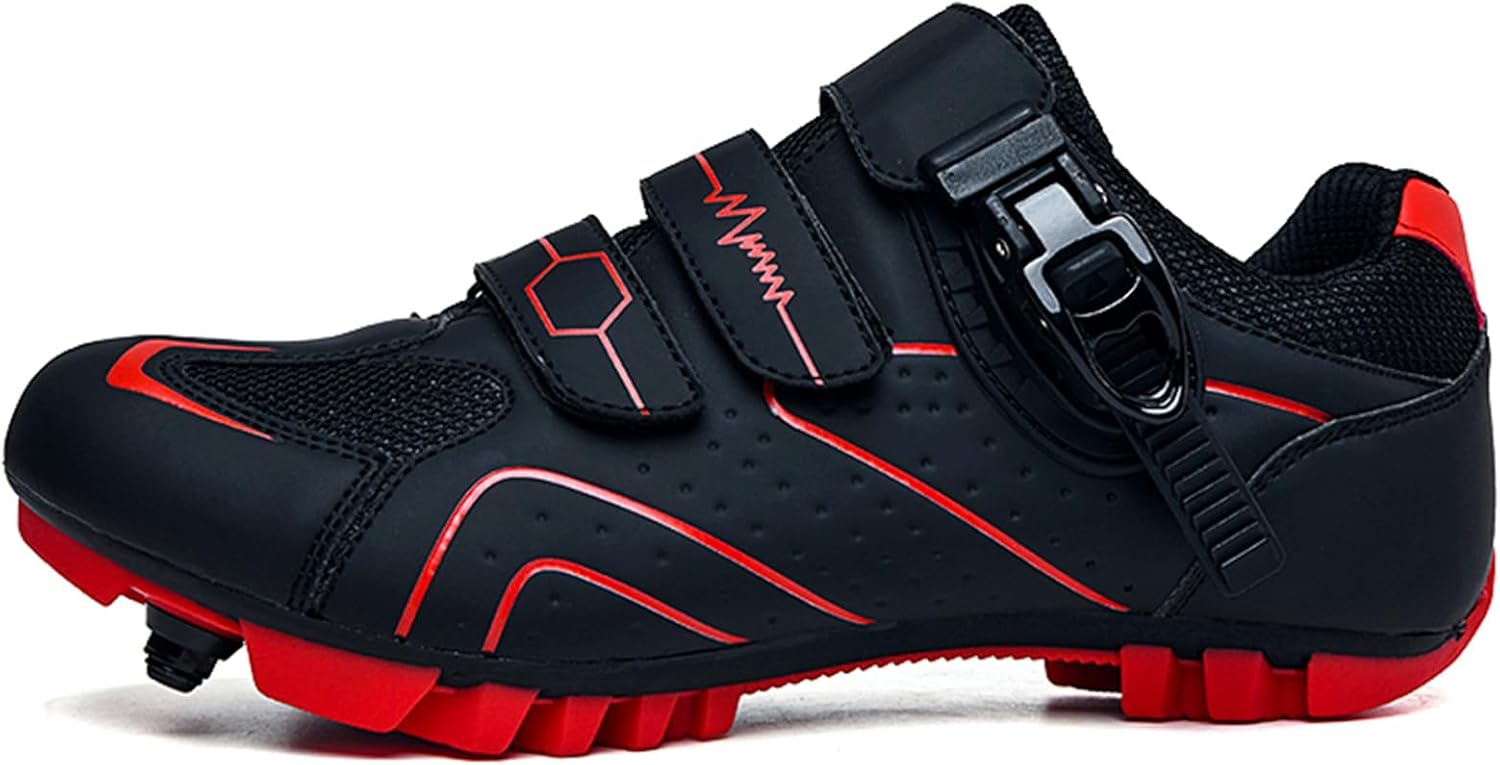 SDEQA Men's Cycling Shoes Fashion MTB Bike Shoes Breathable Compatible with Shimano SPD 2-Bolts Pedals Mountain Bicycle Sneakers Indoor