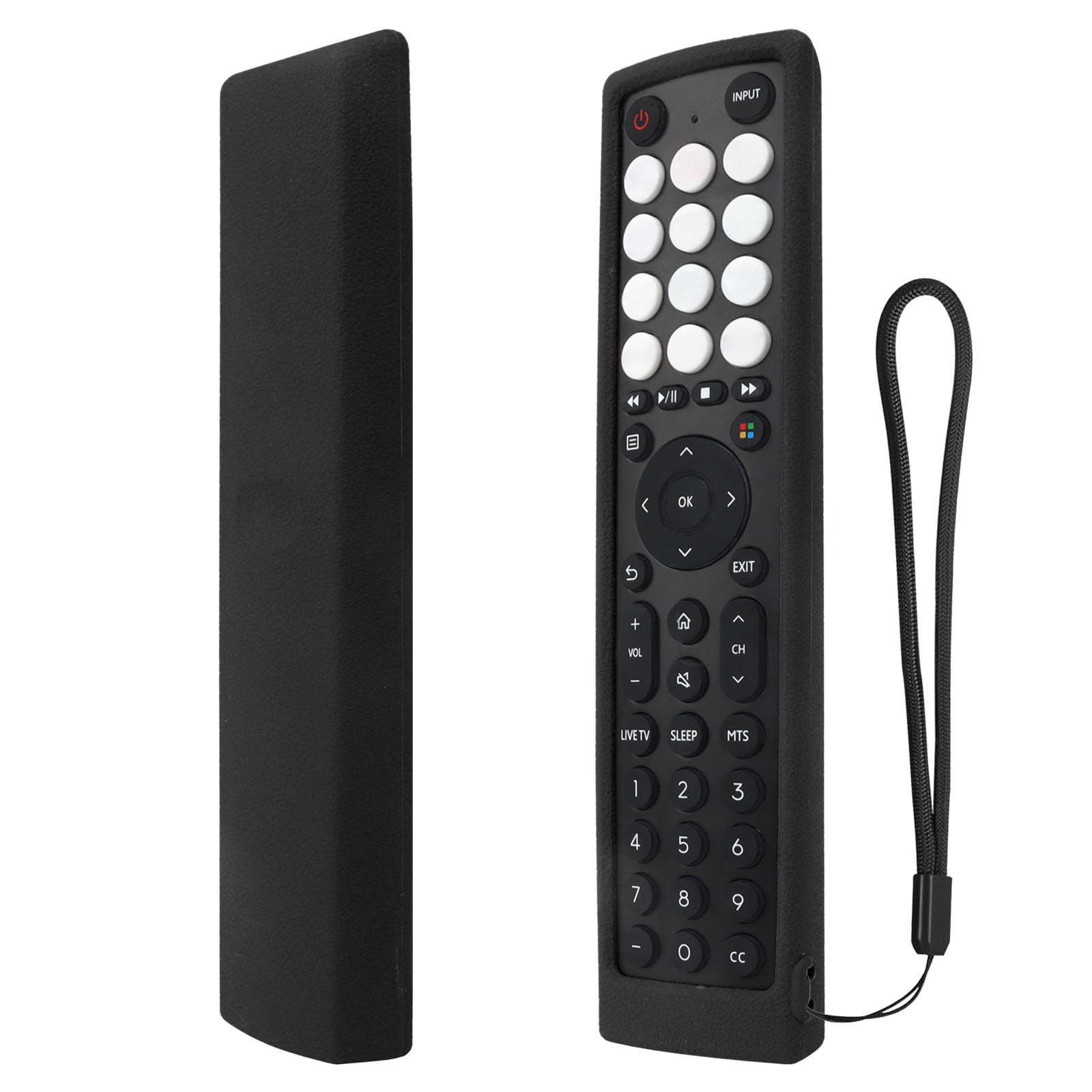 Custodia In Silicone Rosso Per Telecomando Hisense Roku EN3A38 E TCL Roku - Protezione Antiurto Con Cordino Antismarrimento - 3