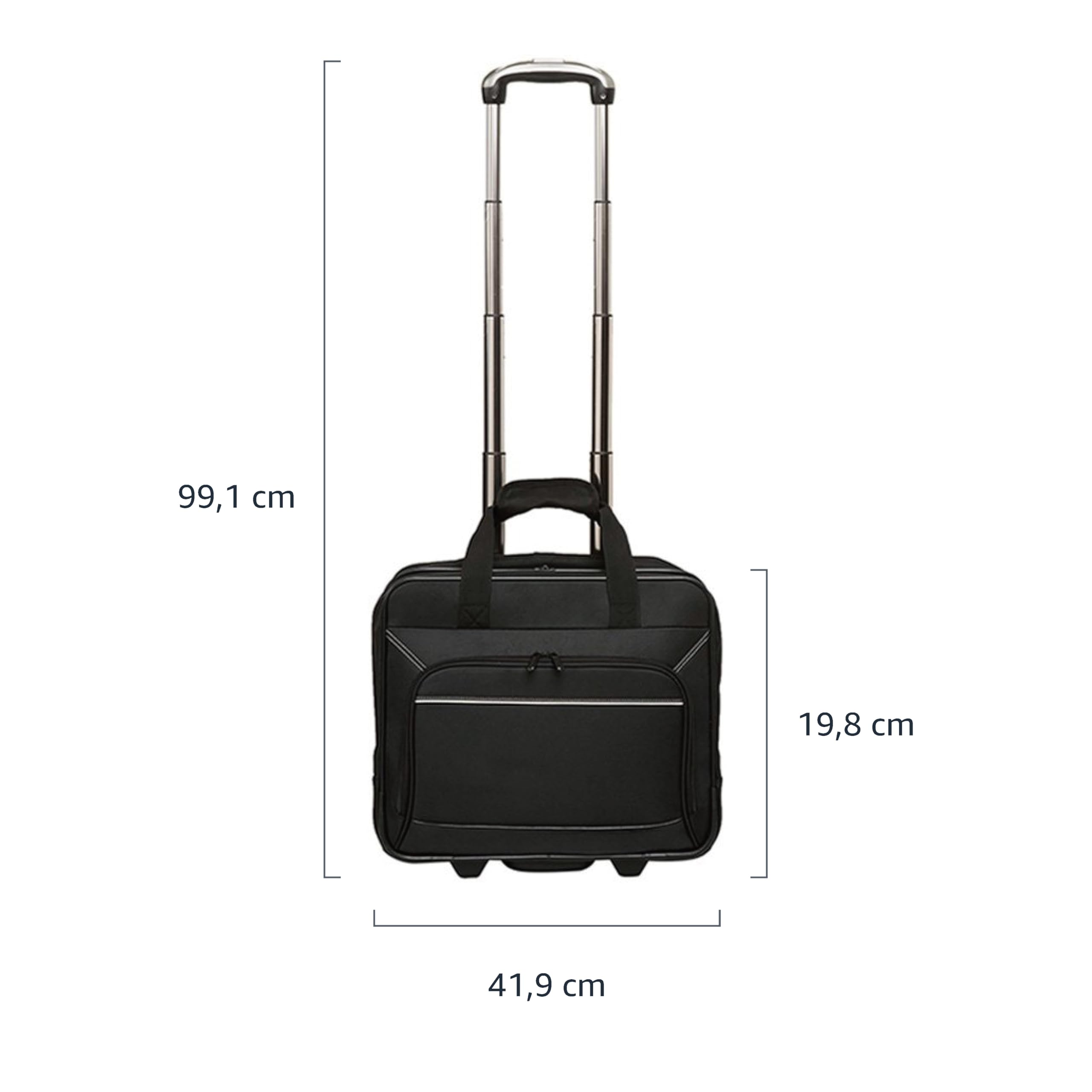 Amazon Basics Sacoche à roulettes pour Ordinateur Portable - avec roulement Rapide et Poche Avant Facile d’accès - Compatible avec Ordinateurs Portables de 15,6 Pouces (39,6 cm), Noir