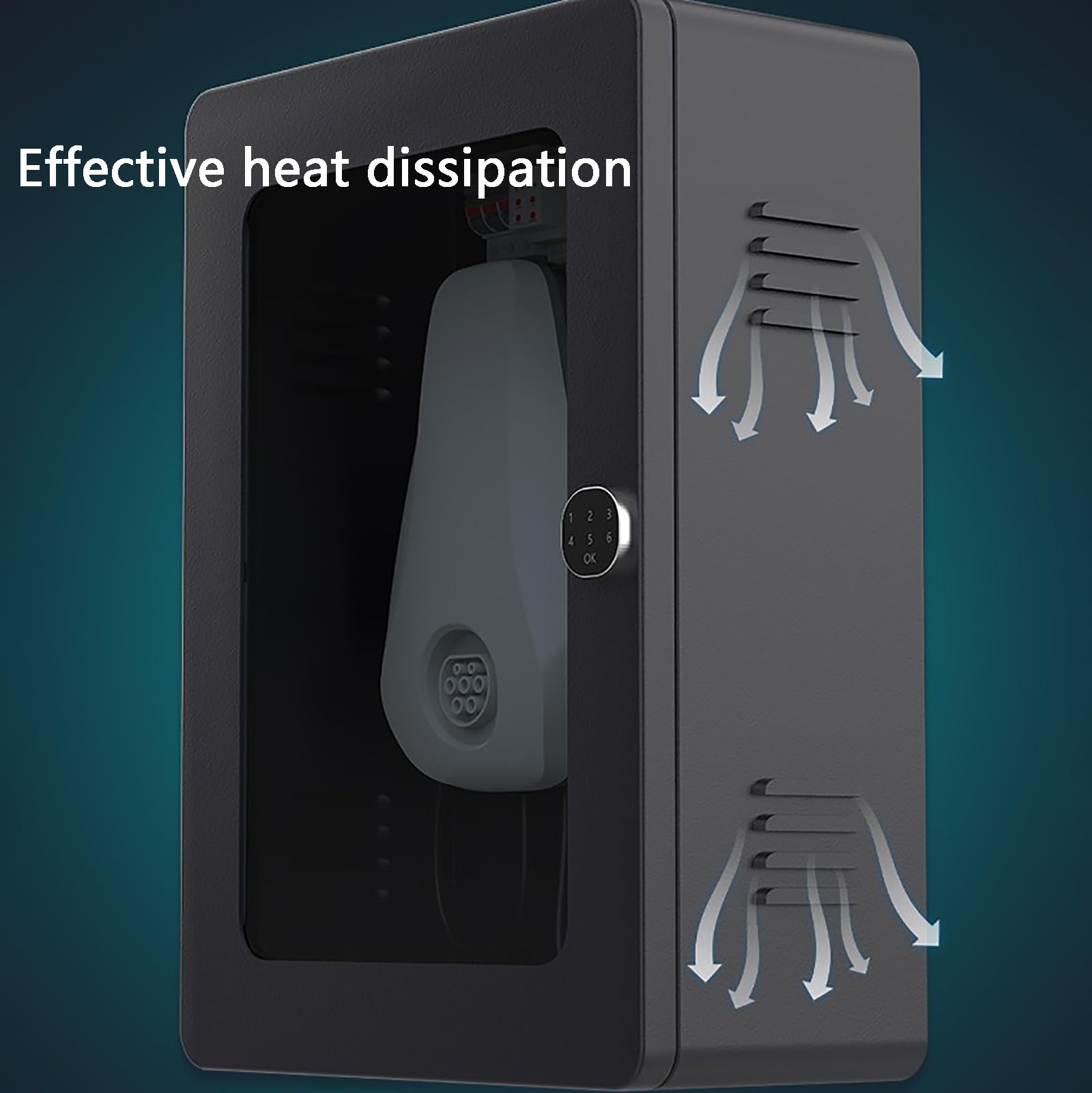 Caja de protección para estación de carga de pared, caja protectora con cerradura para estación de carga de vehículos eléctricos, diseño de esquinas redondeadas, compatible con el 95% de los puntos