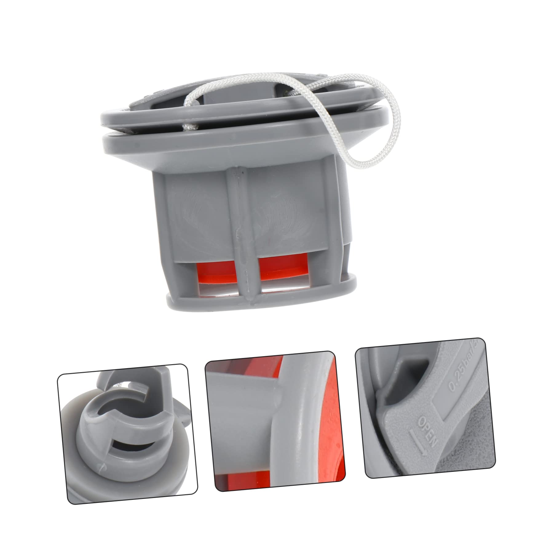 ifundom Valvola Dell'aria Del Kayak Gonfiabile Valvole Barca Sostituzione Accessori Per Barche Gonfiabili Adattatore Pompa Aria Pratica Grey Protezione Ambientale in Pvc