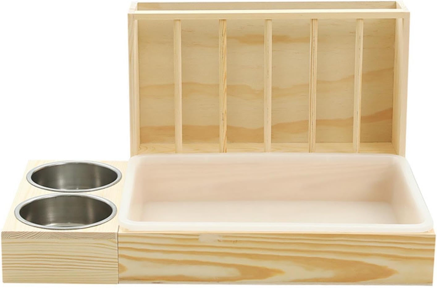 Wood Rabbit Hay Feeder Bunny Hay Holder Less Waste Portable Food Dispenser Pet Supplies for Bunny Small Animals Guinea Pig, Style B