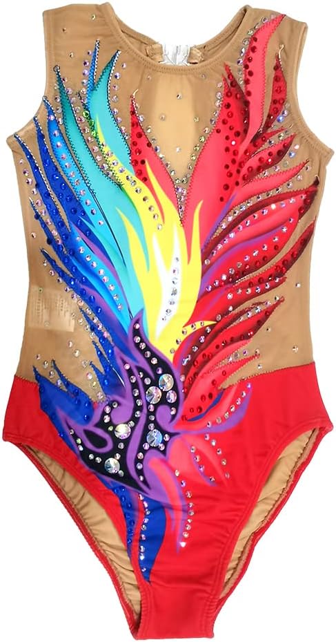 LIUHUO Synchronized Swimming Girls High Cut Competition Diamond