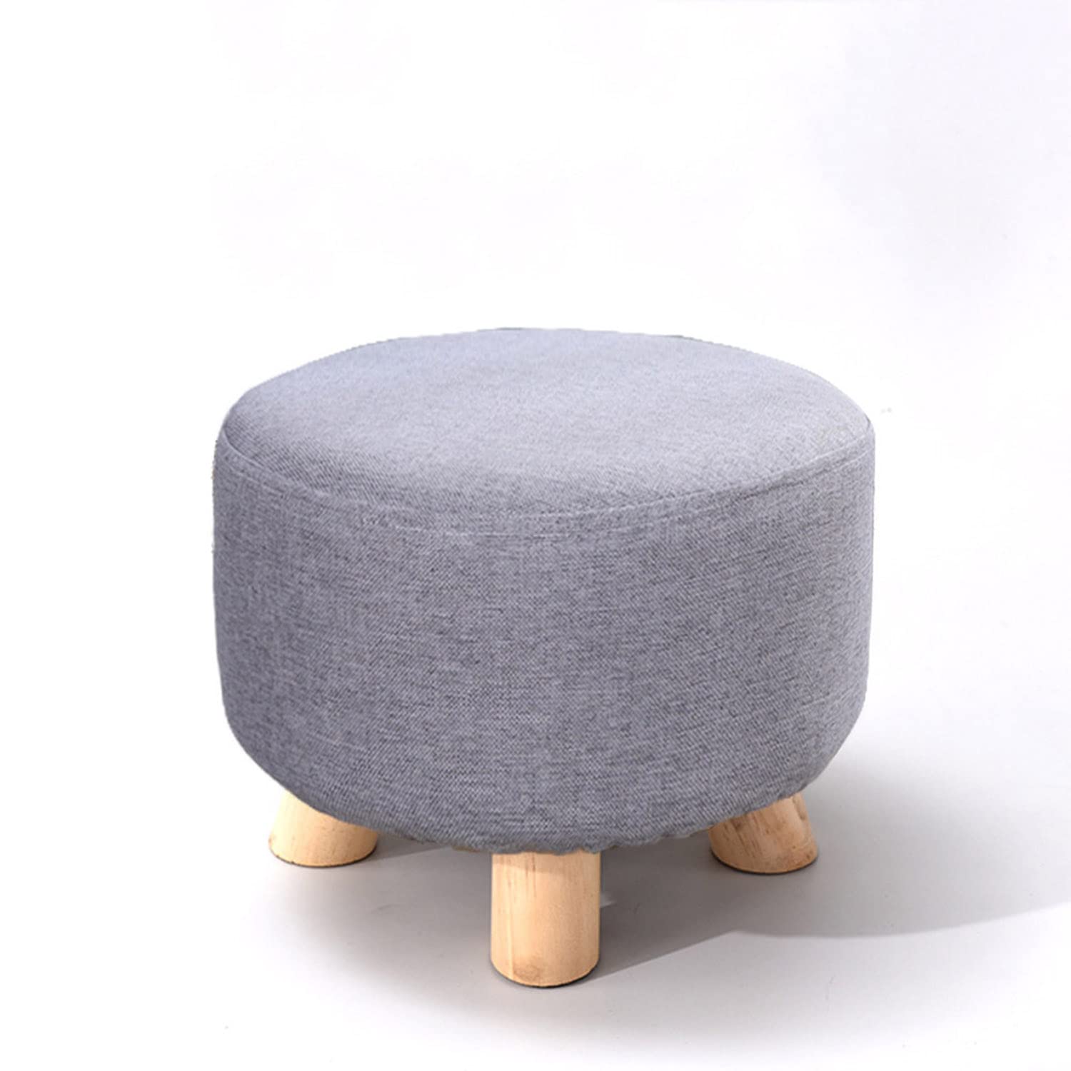 Tabouret ottoman rond en tissu rembourré haut de gamme pour votre salon