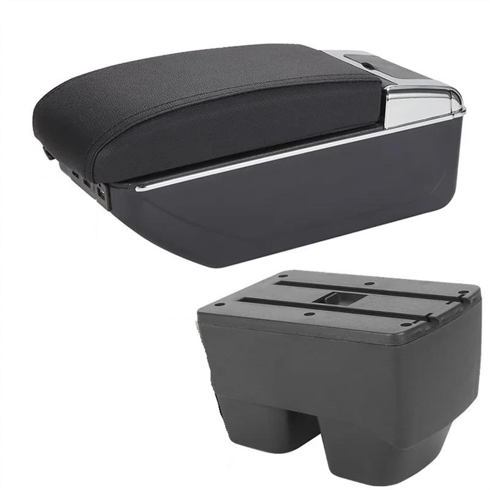 NOHEEU Car Armrest Box Storage Dedicated Retrofit Parts Interior Accessorie For Yaris SUV Cross(A2 Black line 7USB)