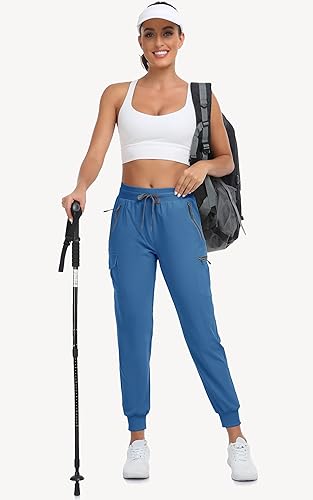 Miniatura 10 de Nomolen Pantalones capri de senderismo para mujer ligeros de secado rápido para exteriores con bolsillos con cremallera