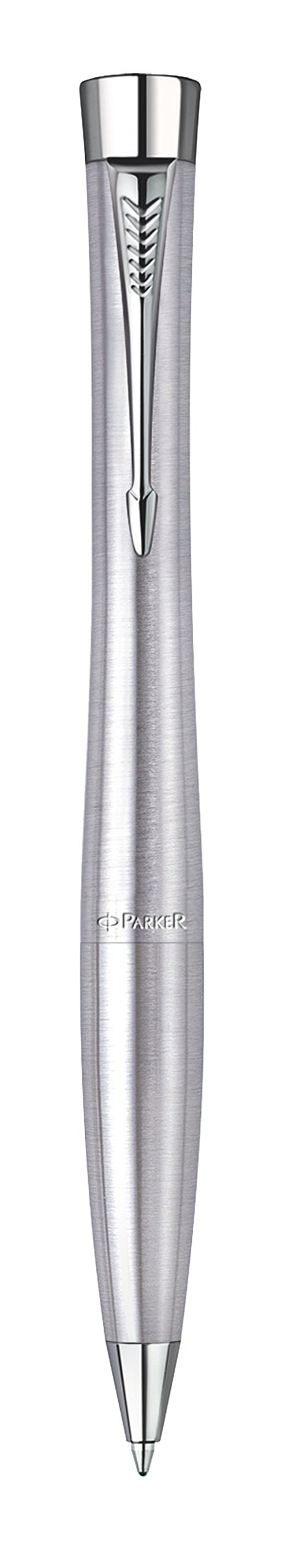 Parker S0767120 Urban-Kugelschreiber (Metro metallic mit Chromverzierungen, blaue Tinte)