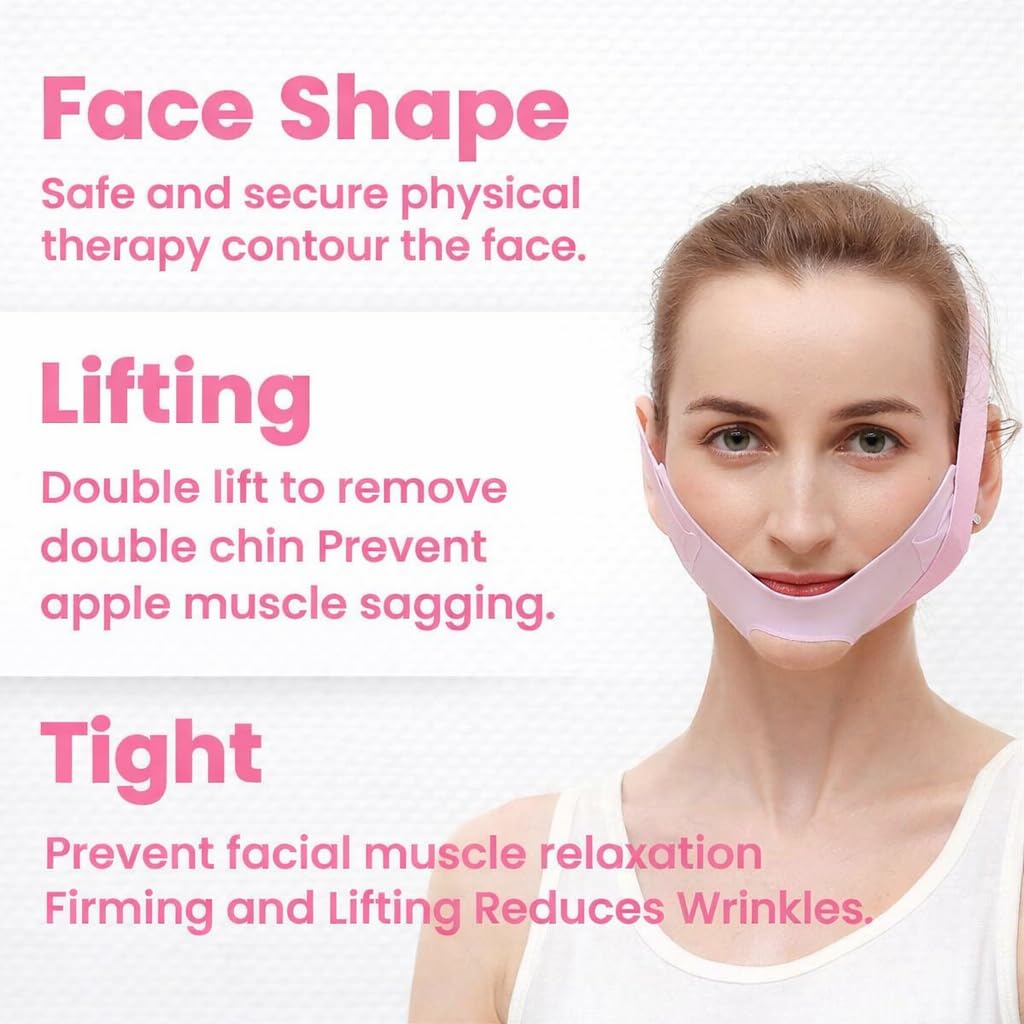 Silicone V Face Mask, Face Lift Up Belt for Facial Slimming, Chin & Cheek Slimming Bandage Mask, Double Chin Fat Reducer, Skin Tightening for Women & Men