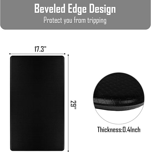 Miniatura 2 de Tapete de cocina, tapetes de cocina, acolchados antifatiga, juego de alfombras de cocina antideslizantes impermeables de 0.4 pulgadas de grosor,