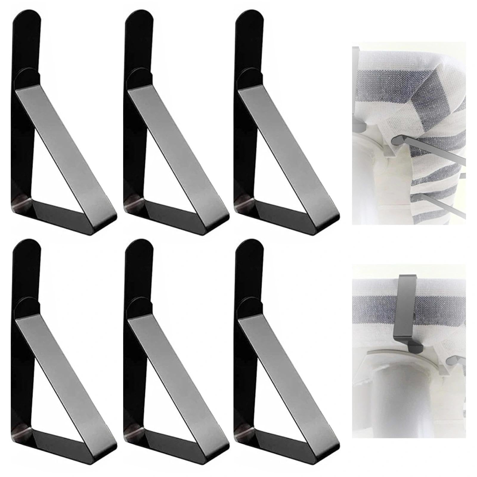 UEKPDM Picnic Tablecloth Clips, Black Colors Stainless Steel Outdoor Table Cloth Holder Table Cover Clips Clamps 6 Packs