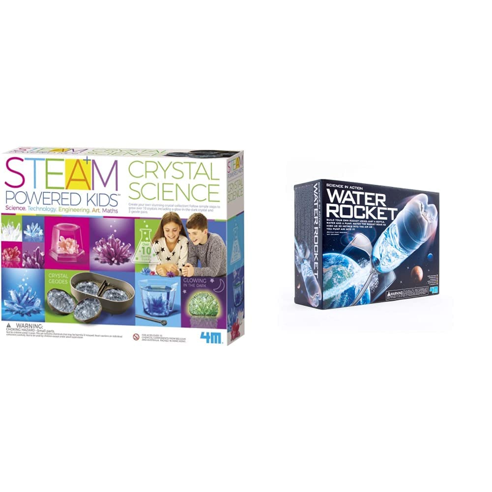 Photo 1 of 4M Deluxe Crystal Growing Combo Steam Science Kit from STEAM Powered Kids, for Boys & 