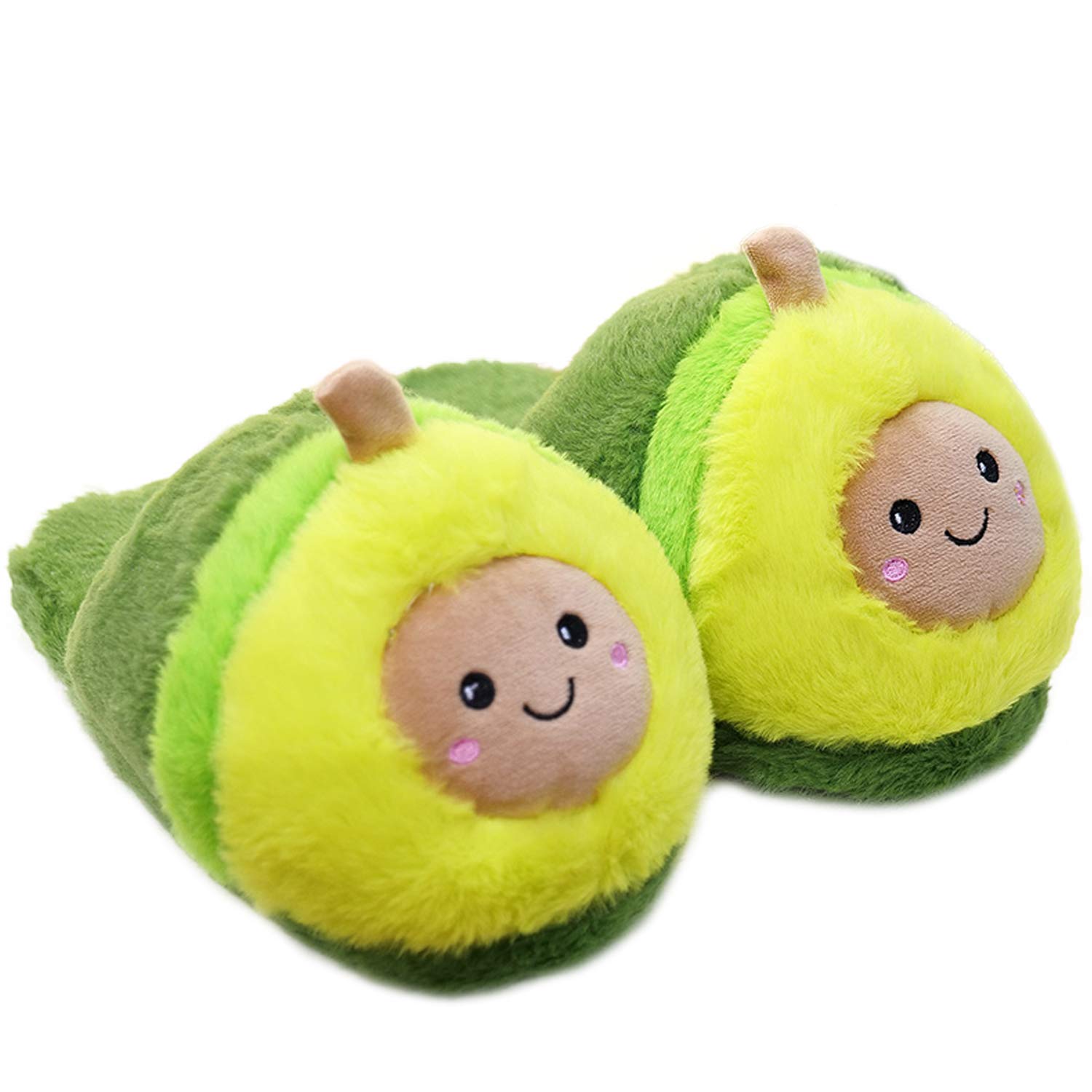Avocado Plush Slipper Food Avocado Fruit Plush & Stuffed Plant Toy , Uniform Size Home Floor Slippers, Adults Teens Women Men Winter Warm Shoes