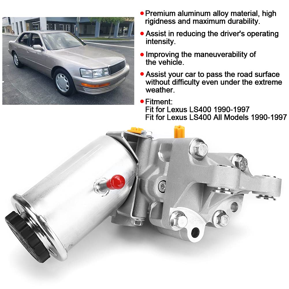 Cocoarm Pompa Wspomagania Układu Kierowniczego 4432050020 Wymiana Pompy Układu Kierowniczego ze Stopu Aluminium Bezpośrednie Dopasowanie do LS400 1990 1997 do Naprawy Codzienna Jazda i Obsługa Dróg