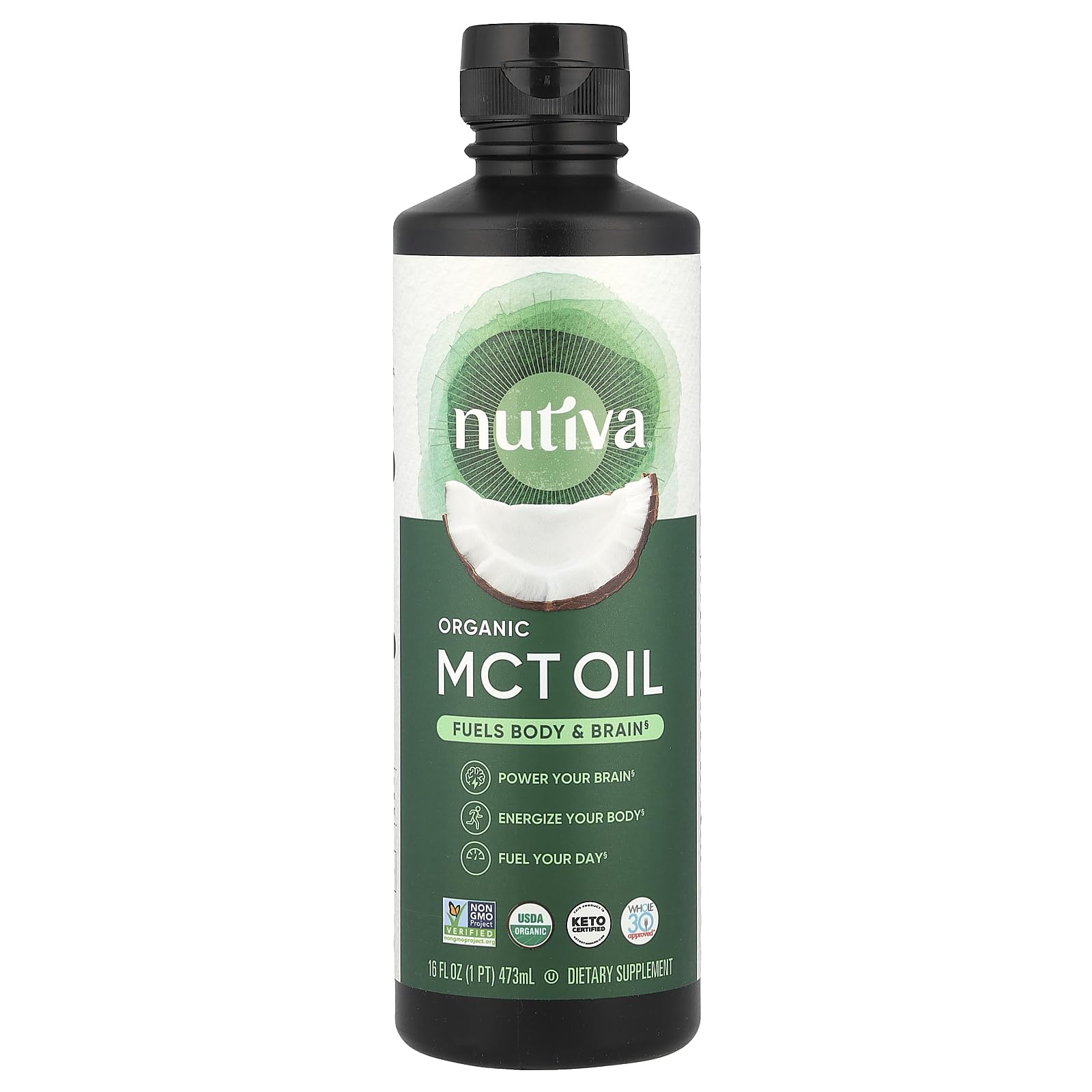 Nutiva Unflavored Keto & Paleo Friendly Organic MCT Oil, 16oz
