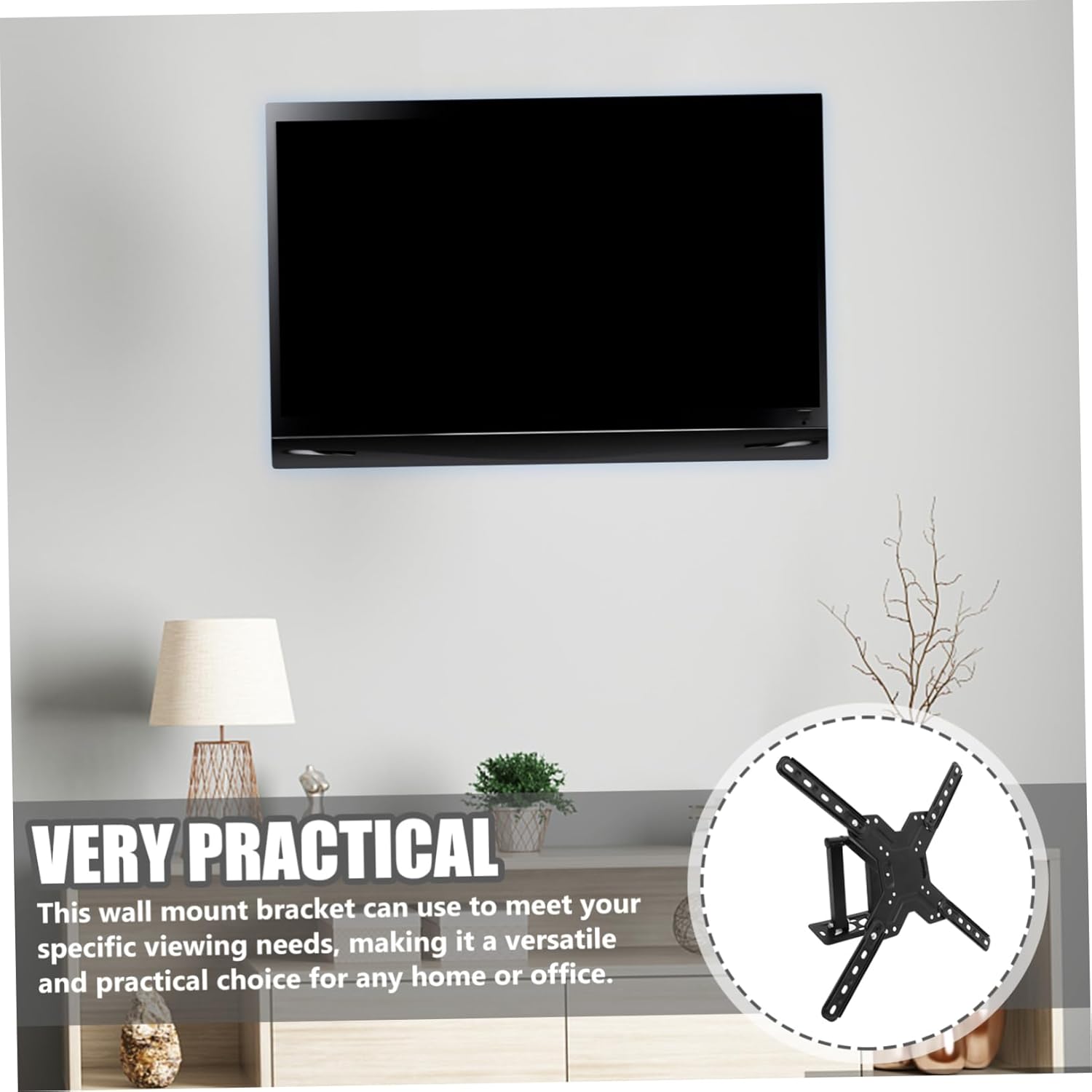 Mikinona 1set Wall Mount Tv Monitor Bracket Retractable and Rotatable Design for - Screens Sturdy Construction for Living Rooms Bedrooms and Meeting Rooms