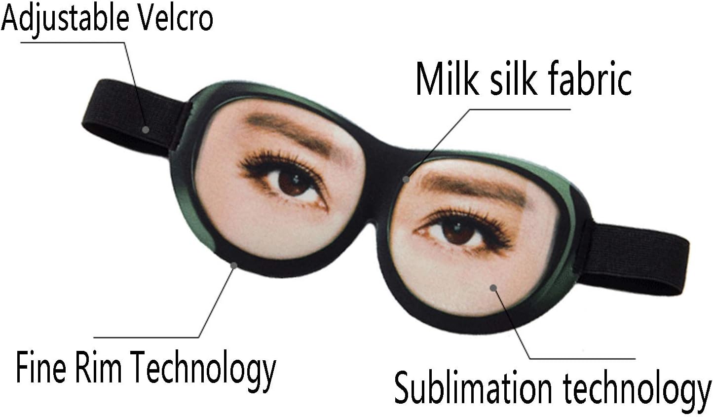 3D Funny Eyeshade Soft Sleep Eye Mask, Sleeping Breathable Blindfold with Adjustable Head Strap for Travel, Game, Party, Rest (Women)
