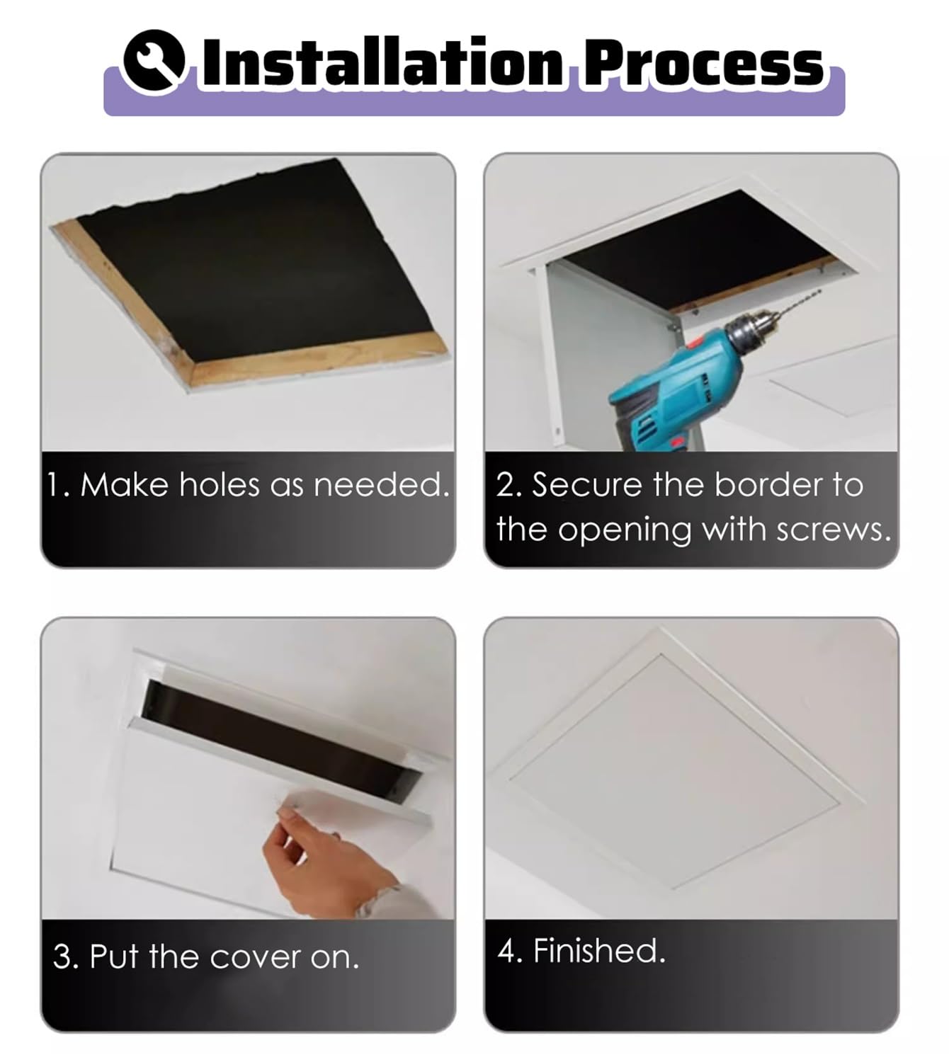 Copertura per pannello di accesso a cerniera in metallo per parete, soffitto e pavimento, facile installazione, perfetta per l'accesso alla manutenzione in case e aziende