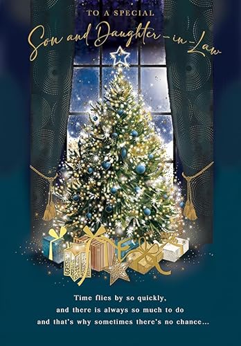 Regal Publishing Christmas Card To a Special Son & Daughter In Law Window tree - 9 x 6 inches