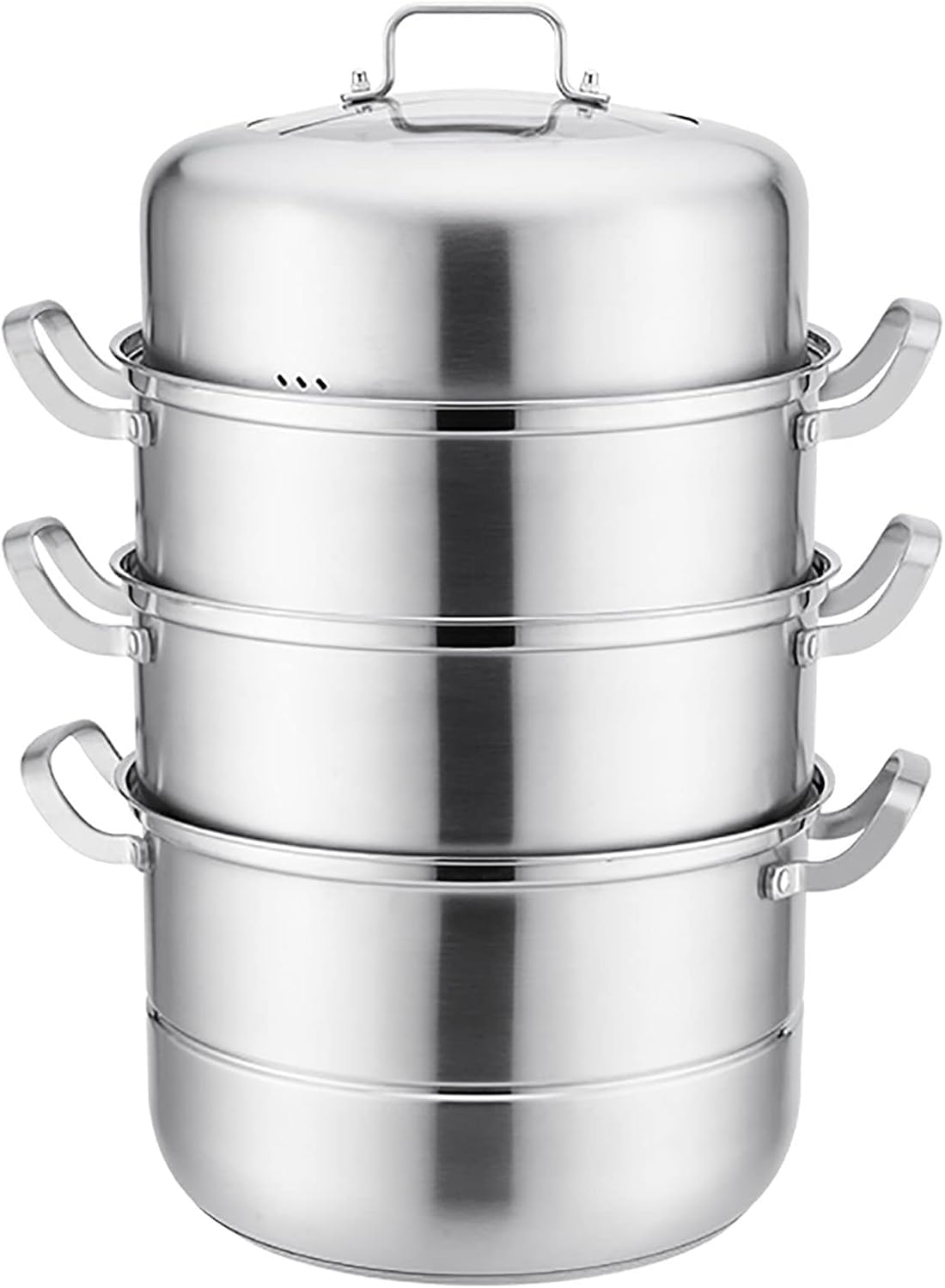 JFGCTYHXY Stainless steel steamer, 304 Stainless Steel,Thickened 3-Layer Composite Pot Bottom,Steamed Seafood,Chicken Soup(32cm)