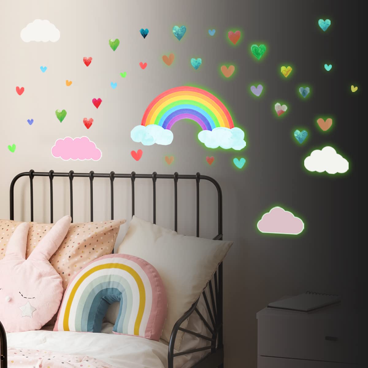 1 set Adesivi murali arcobaleno, adesivi murali a forma di stella e