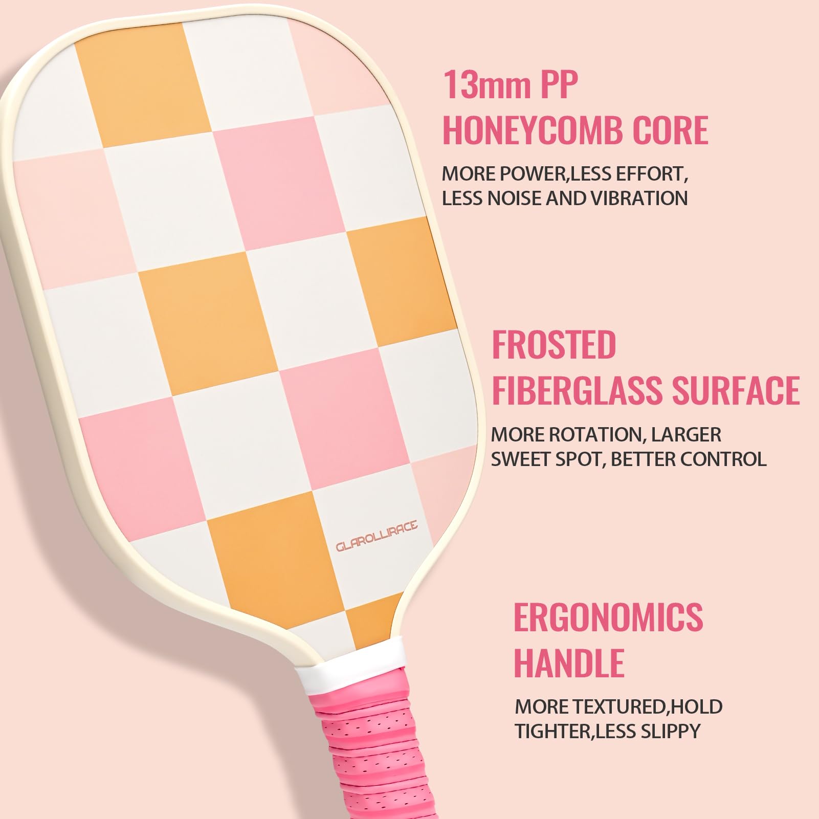 Pickleball Paddles Set of 2 | 4 Pickleball Rackets, USAPA Approved Pickleball Set, Fiberglass | Carbon Fiber Surface & 13 mm PP Honeycomb Core,4 Indoor & Outdoor Pickle Balls