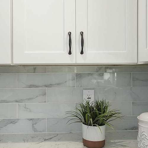 Miniatura 5 de Modket Valentina Series - Tirador clásico sólido para gabinete de cocina, 6-14 pulgadas de longitud total, 5 pulgadas entre agujeros centrales,