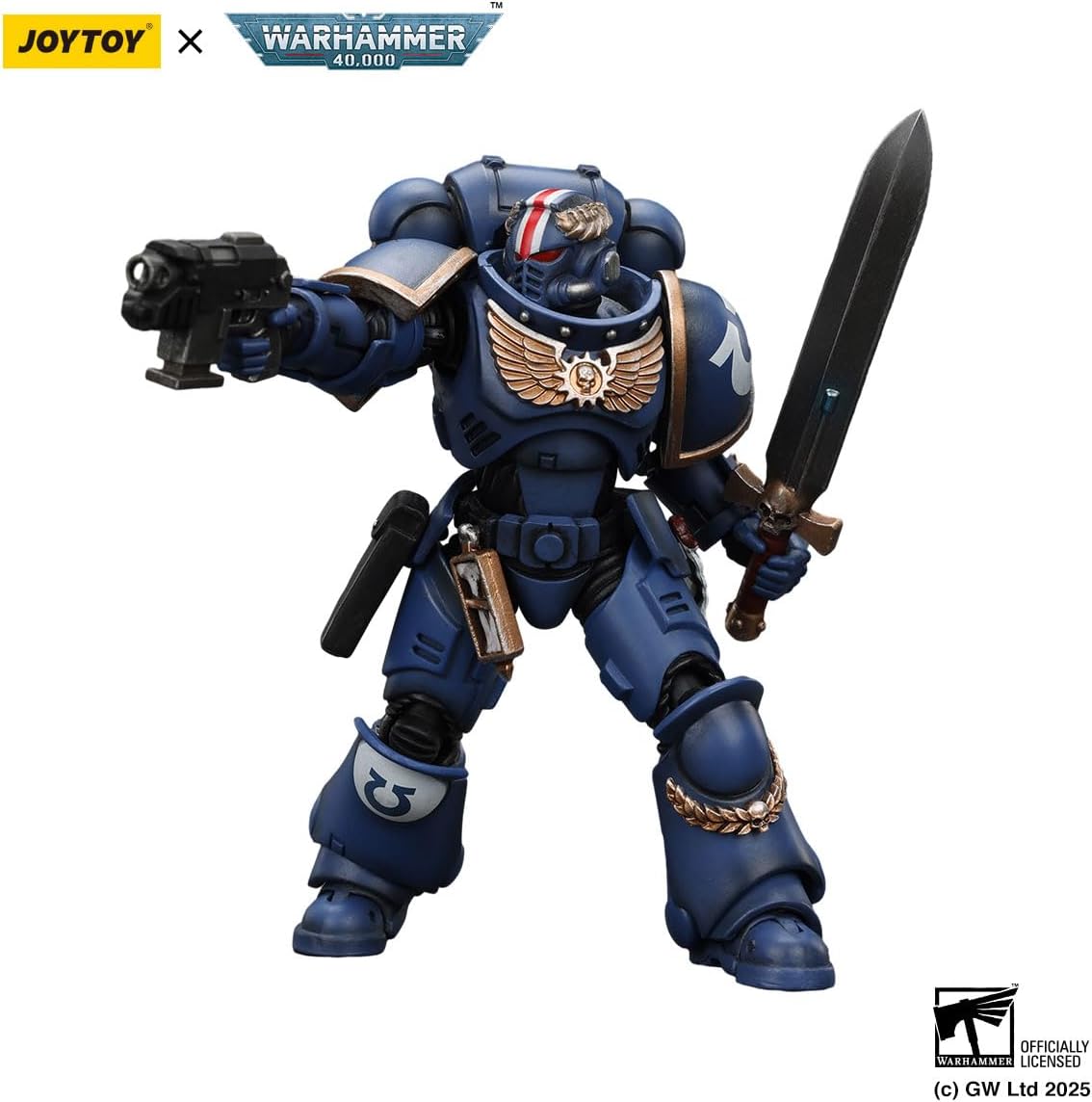 JOYTOY Action Figures Warhammer 40K 7.8inch Ultramarines Primaris Lieutenant Argaranthe 1/18 Movable Model Collectible Figurine