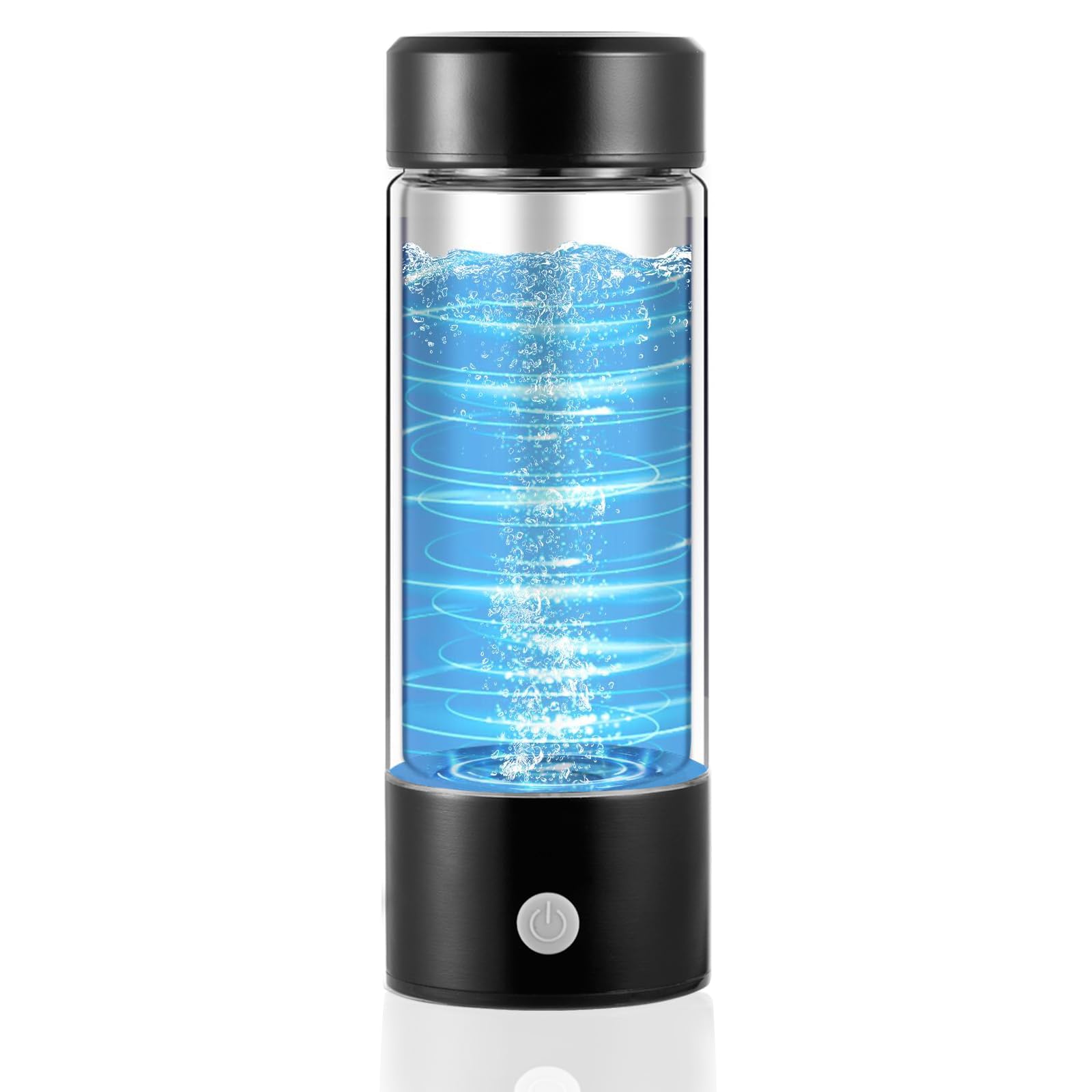 Hydrogen Water Bottle with PEM SPE Technology, Portable Water Purifier Generator for Clean and Healthy Drinking Kangen Water Machine Producing Ionized with Gift Box for Home Office Travel (black new)