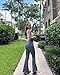 OQQ Women's Flared Pants High Waisted Yoga Leggings Stretchy Bell Buttom Wide Leg Darkgrey